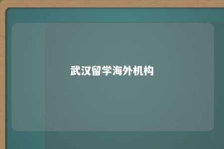 武汉留学海外机构